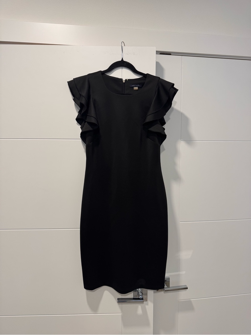 Tommy Hilfiger Black Ruffle Sleeve Midi Dress